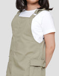 Little M Overall Baby Kanvas Kargo Midi Dress Anak Perempuan