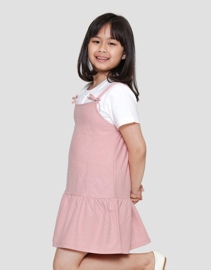 Little M 2 Pcs Tali Pita Midi Dress Anak Perempuan