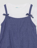 Little M 2 Pcs Tali Pita Midi Dress Anak Perempuan