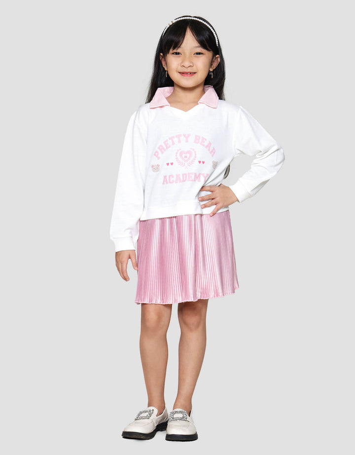Little M Plisket Kombi Dress Anak Perempuan