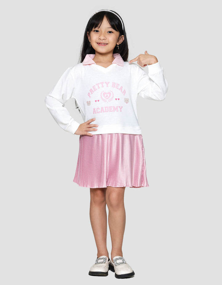Little M Plisket Kombi Dress Anak Perempuan