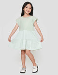 Little M Tier Tekstur Midi Dress Anak Perempuan