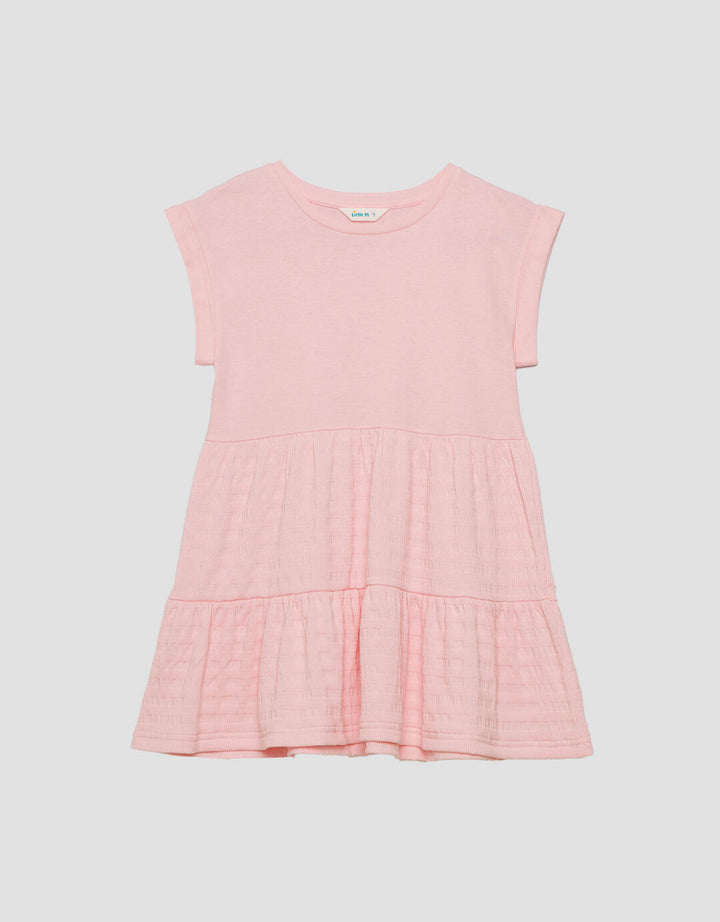 Little M Tier Tekstur Midi Dress Anak Perempuan