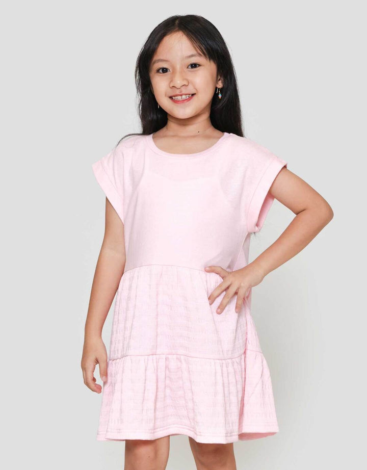 Little M Tier Tekstur Midi Dress Anak Perempuan