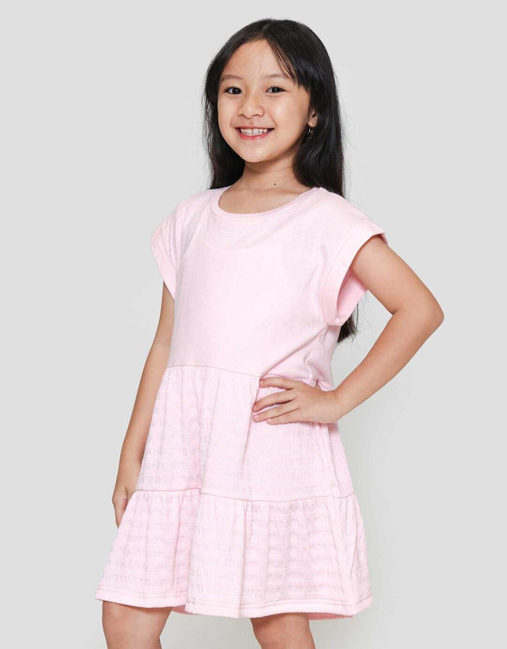 Little M Tier Tekstur Midi Dress Anak Perempuan