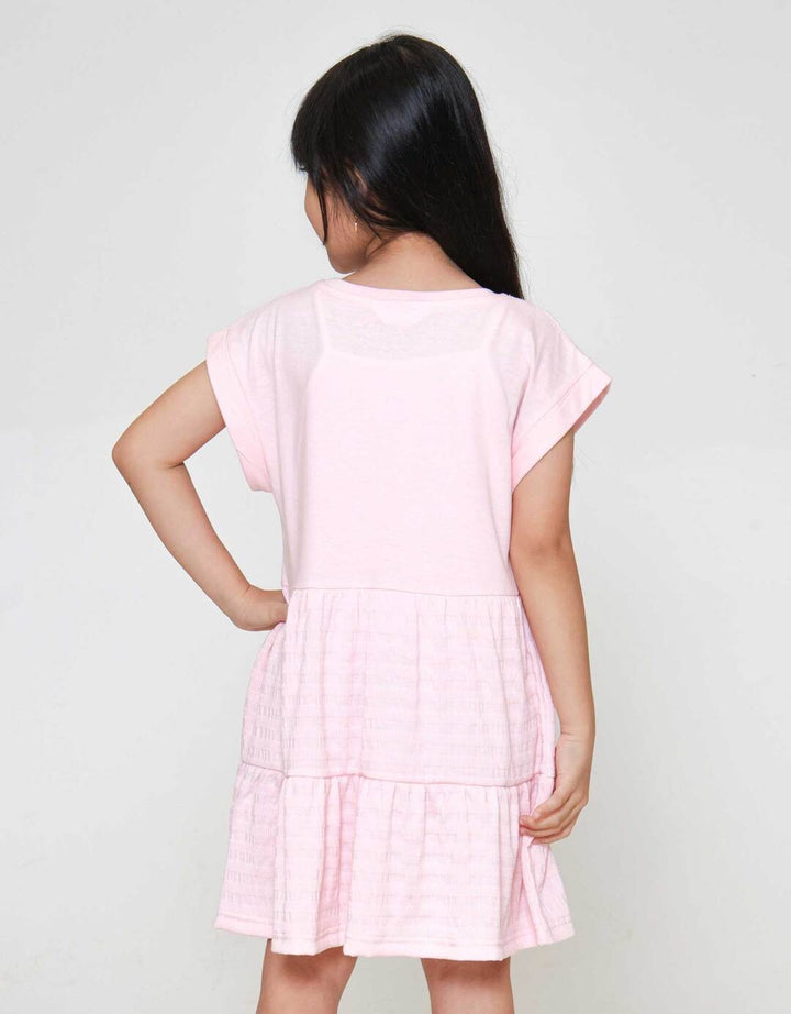 Little M Tier Tekstur Midi Dress Anak Perempuan