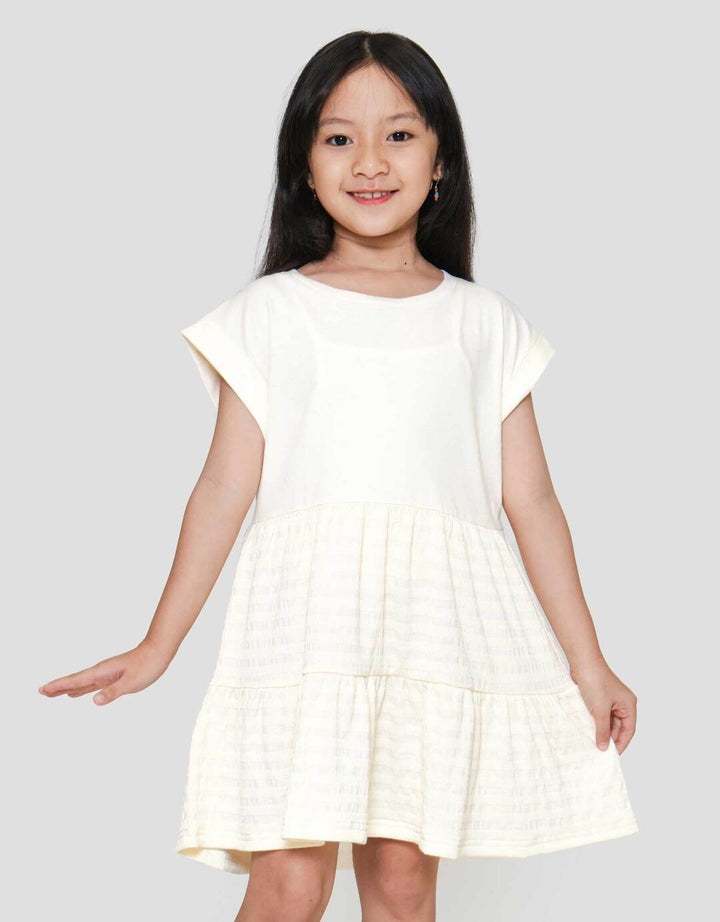 Little M Tier Tekstur Midi Dress Anak Perempuan