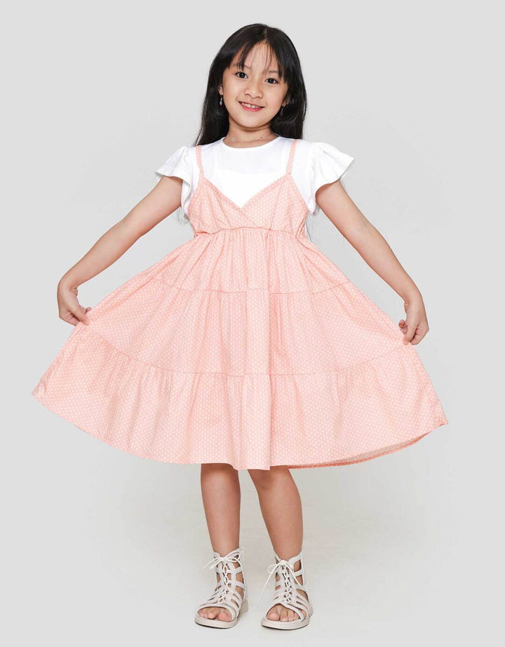 Little M 2In1 Tier Midi Dress Anak Perempuan