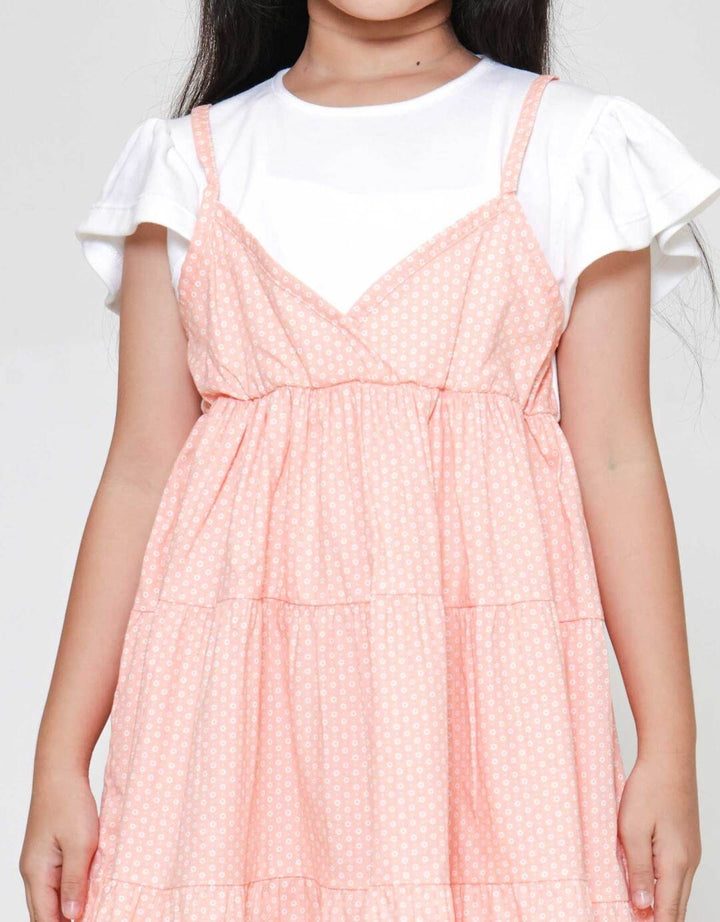 Little M 2In1 Tier Midi Dress Anak Perempuan