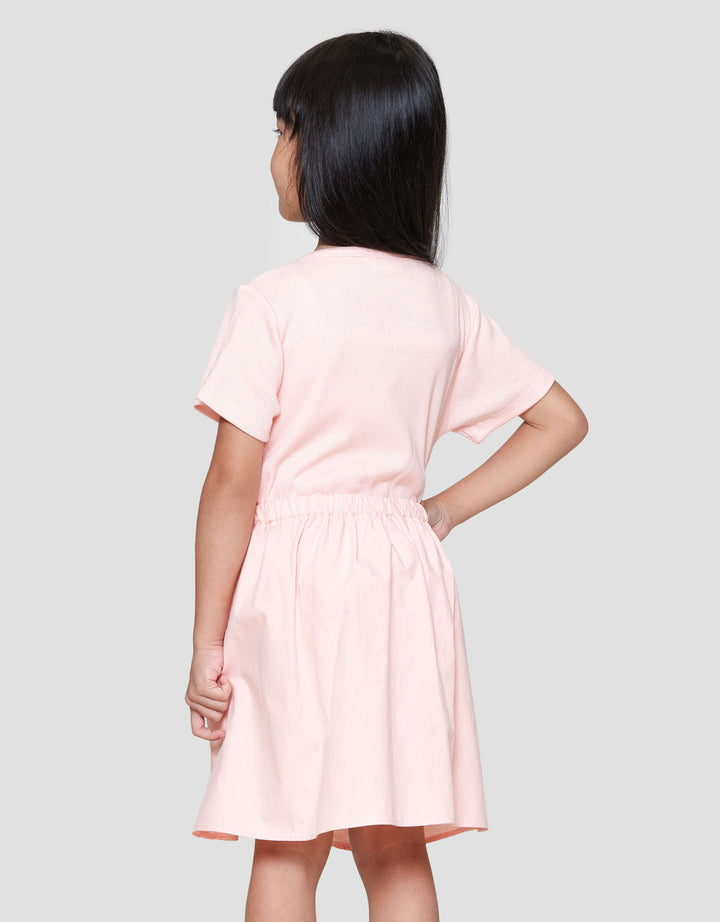Little M Combi Rib Woven Midi Dress Anak Perempuan
