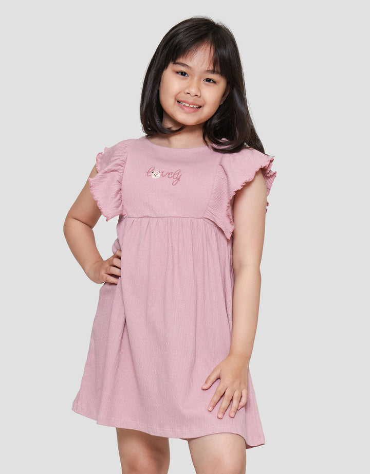 Little M Crinkle With Ruffle Midi Dress Anak Perempuan