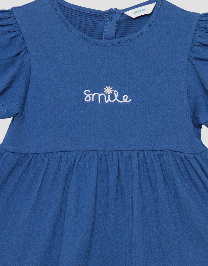 Little M Crinkle With Ruffle Midi Dress Anak Perempuan