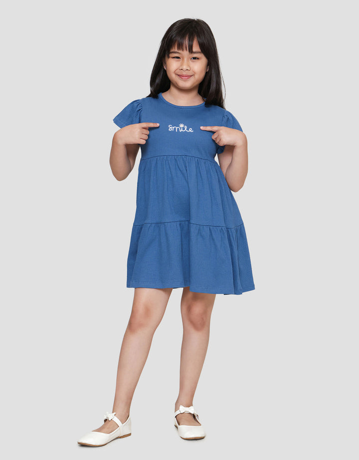 Little M Crinkle With Ruffle Midi Dress Anak Perempuan