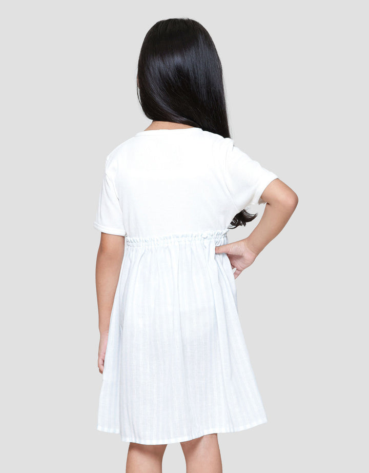 Little M Stripe Combi Rib Dress Anak Perempuan