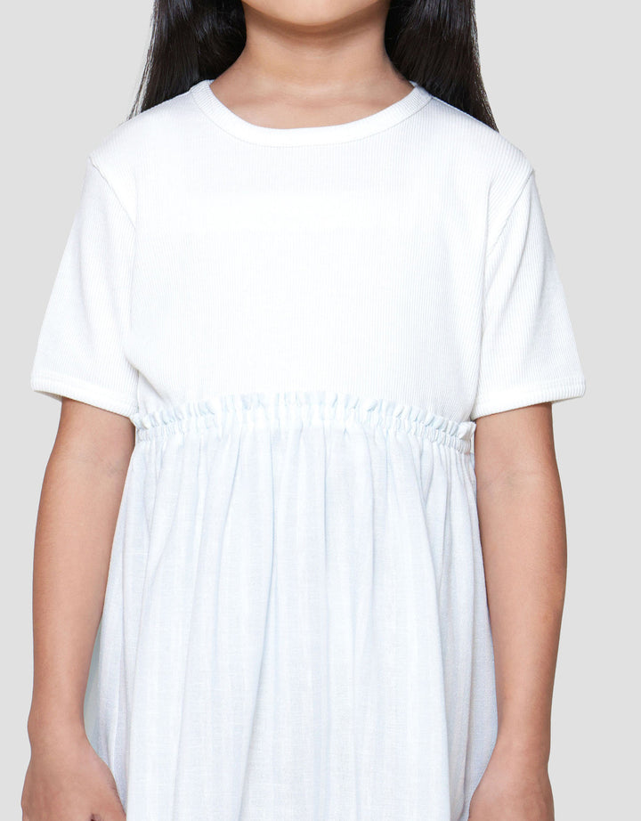 Little M Stripe Combi Rib Dress Anak Perempuan