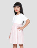 Little M Stripe Combi Rib Dress Anak Perempuan
