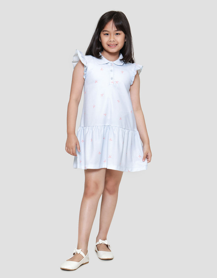 Little M Polo Aop Pita Midi Dress Anak Perempuan
