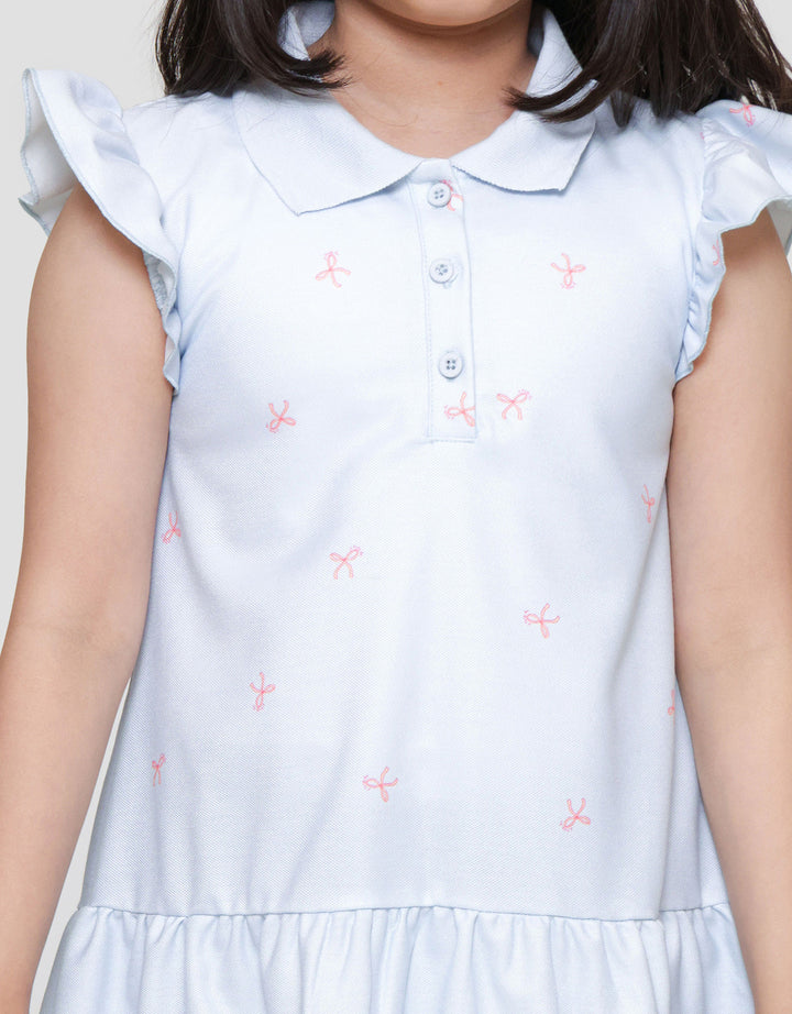 Little M Polo Aop Pita Midi Dress Anak Perempuan