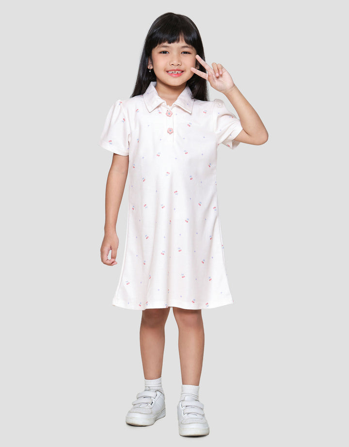 Little M Polo Aop Cherry Midi Dress Anak Perempuan