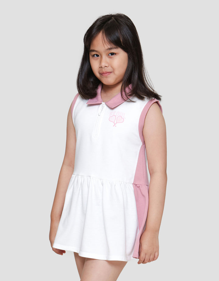 Little M Kerah Midi Dress Anak Perempuan