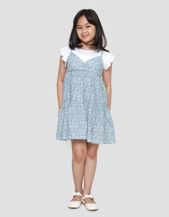 Little M Two In One Aop Flower Midi Dress Anak Perempuan