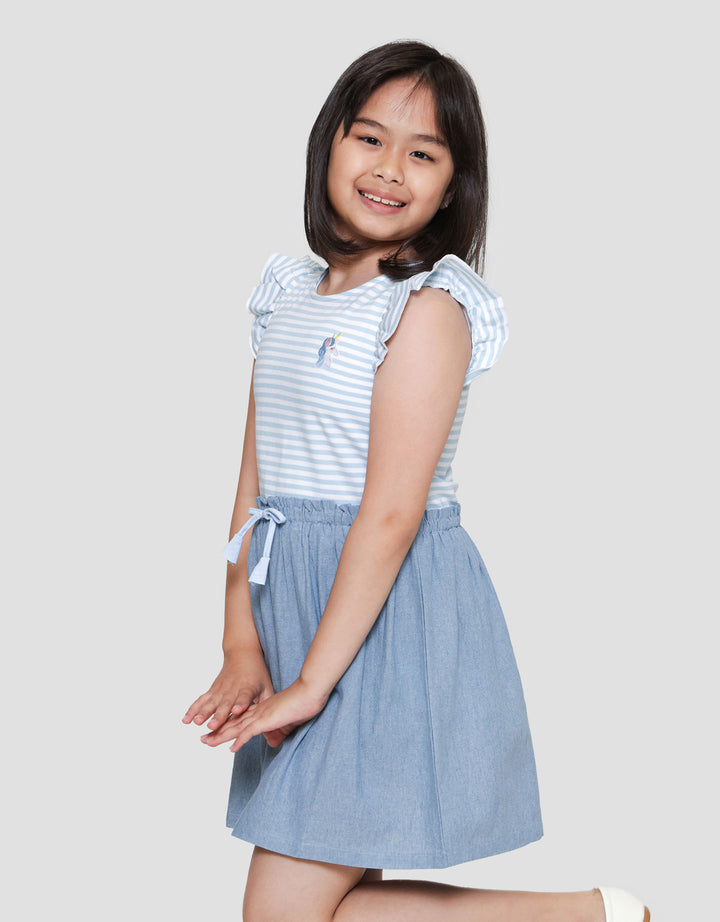 Little M Comby Chambray Midi Dress Anak Perempuan