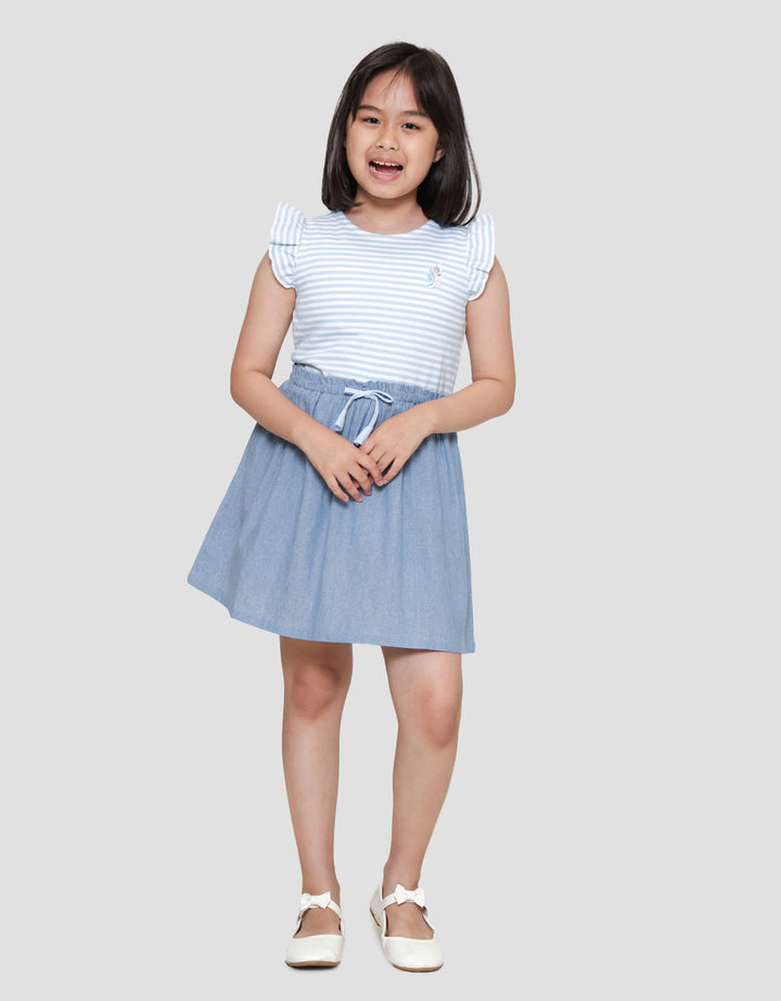Little M Comby Chambray Midi Dress Anak Perempuan