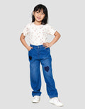 Little M Heart Embro Celana Panjang Denim Anak Perempuan