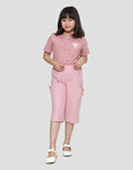 Little M Samping Twill Knit Celana Panjang Anak Perempuan