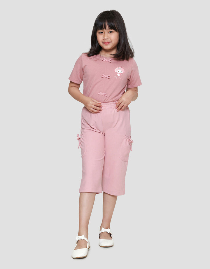 Little M Samping Twill Knit Celana Panjang Anak Perempuan