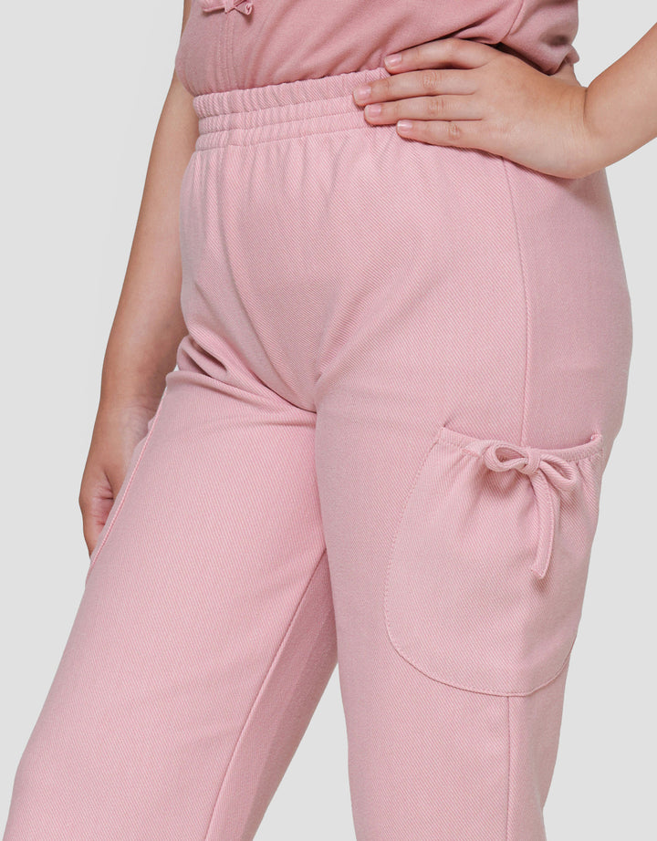 Little M Samping Twill Knit Celana Panjang Anak Perempuan