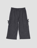 Little M Pocket Samping Twill Knit Celana Panjang Anak Perempuan