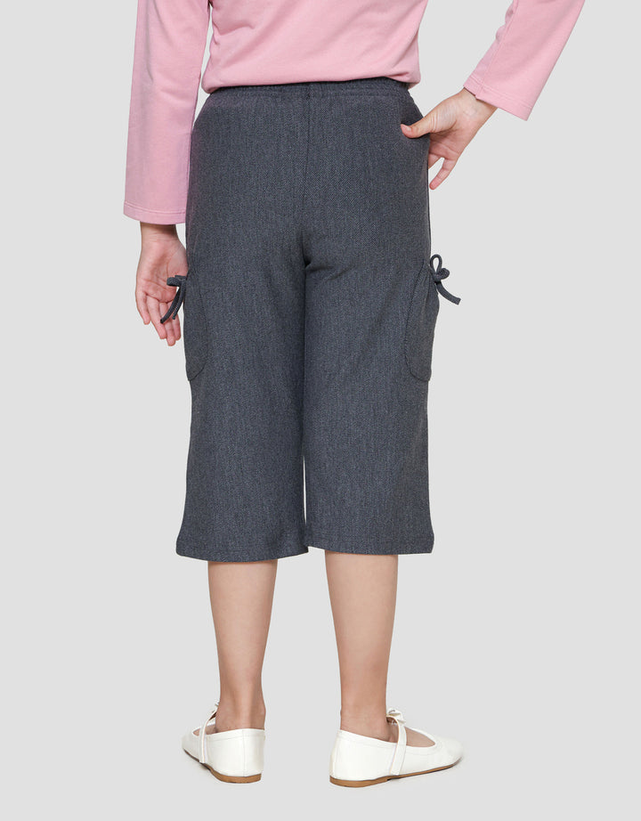 Little M Pocket Samping Twill Knit Celana Panjang Anak Perempuan