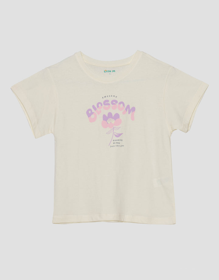 Little M Print Blooming All Day Kaos Anak Perempuan