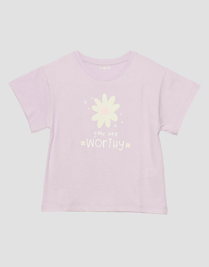 Little M You Are Worthy Kaos Anak Perempuan