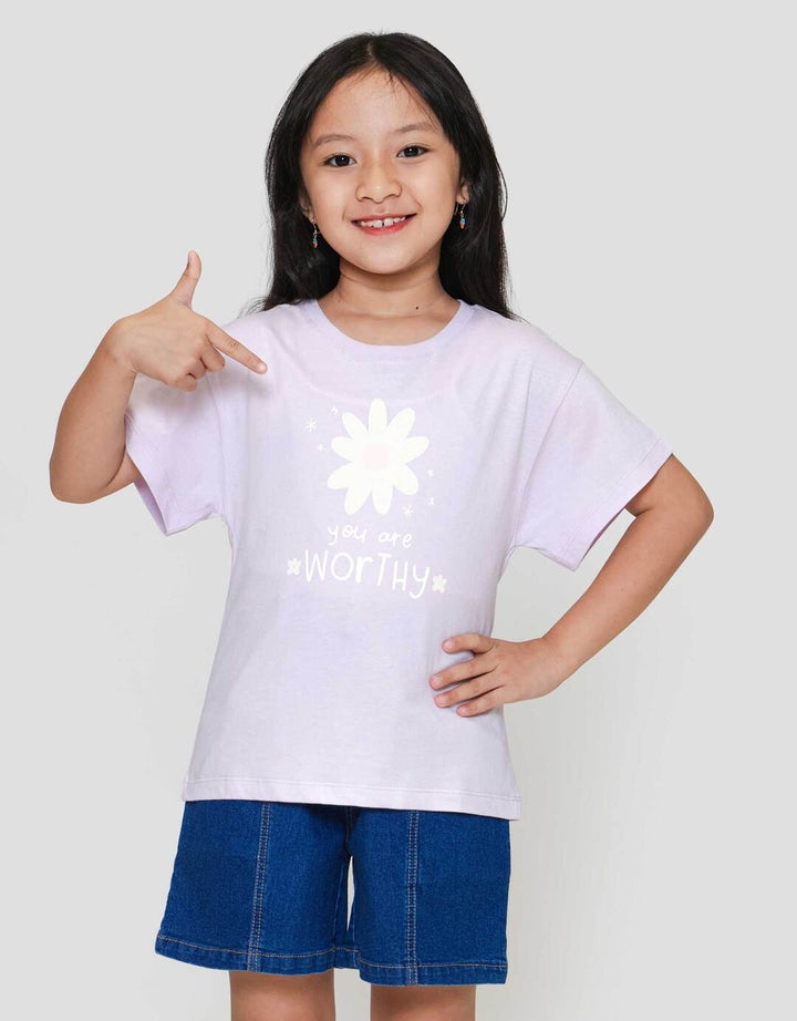 Little M You Are Worthy Kaos Anak Perempuan