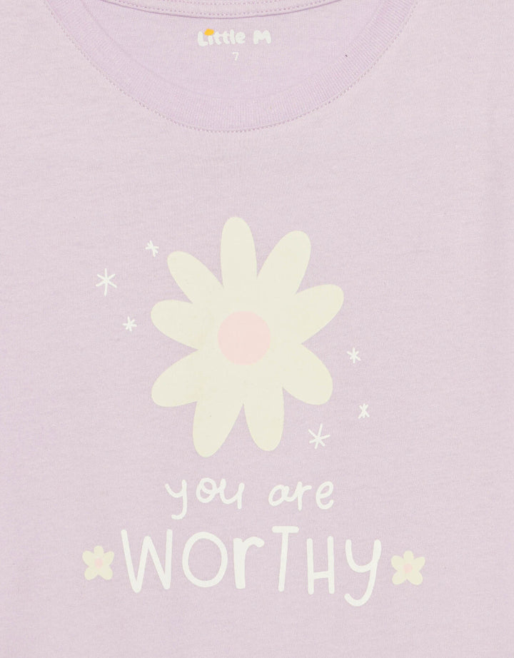 Little M You Are Worthy Kaos Anak Perempuan