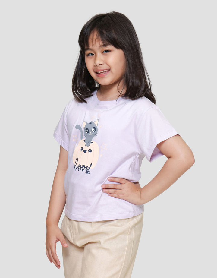 Little M Cat Boo Kaos Anak Perempuan