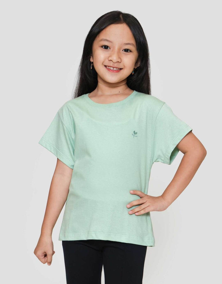 Little M Reg Bordir Bunga Hati Kaos Anak Perempuan