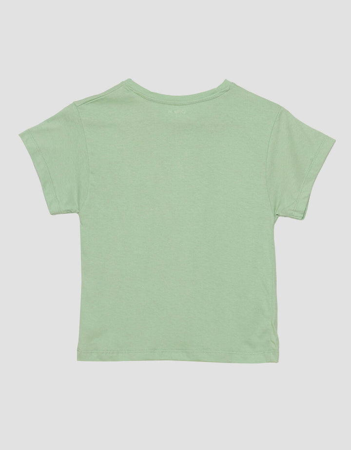 Little M Reg Bordir Bunga Hati Kaos Anak Perempuan
