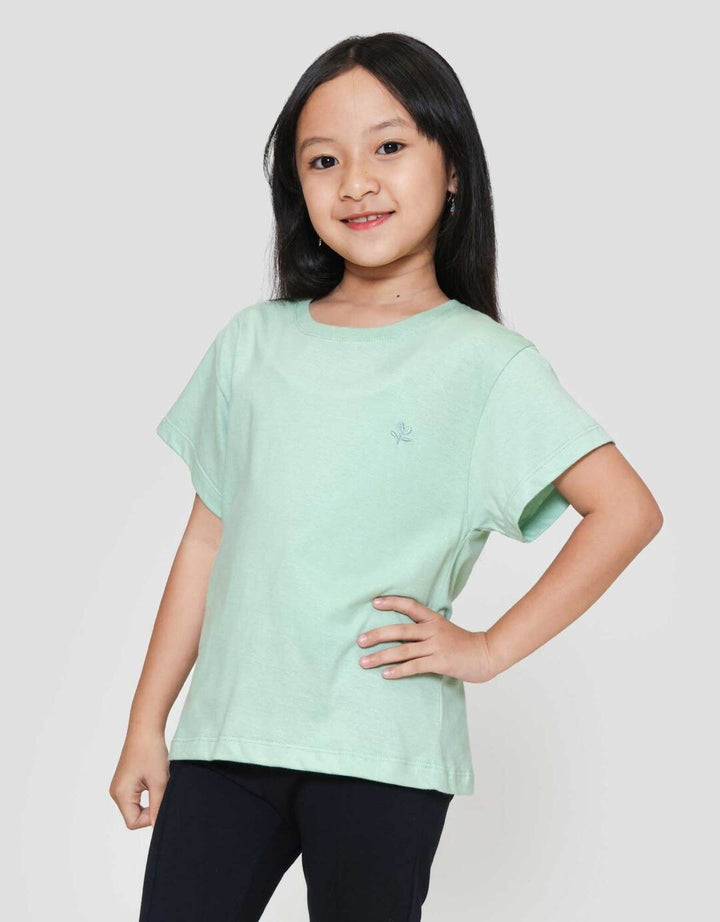 Little M Reg Bordir Bunga Hati Kaos Anak Perempuan