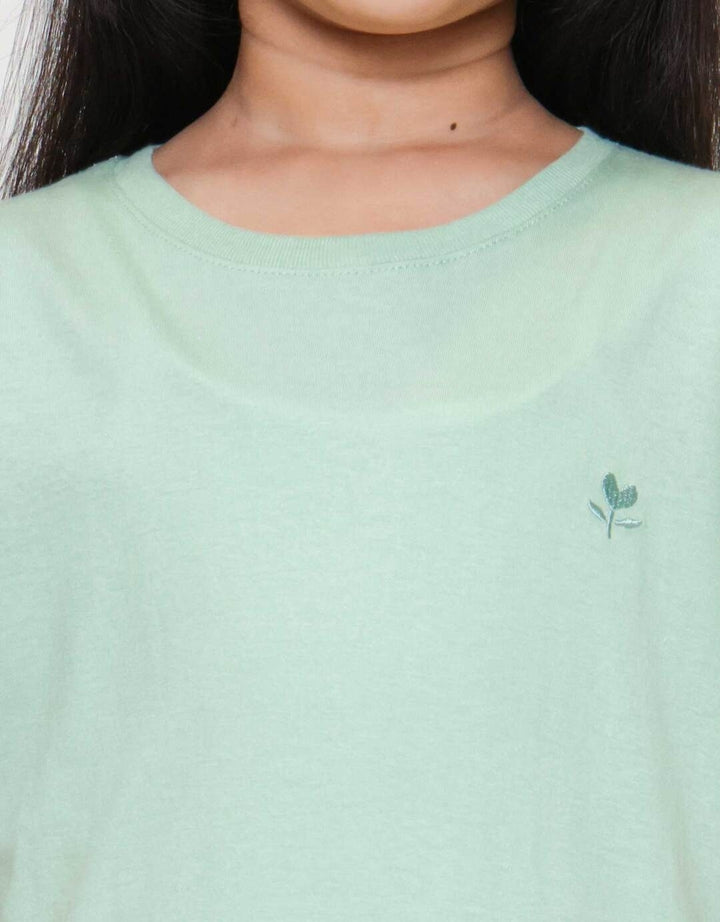 Little M Reg Bordir Bunga Hati Kaos Anak Perempuan