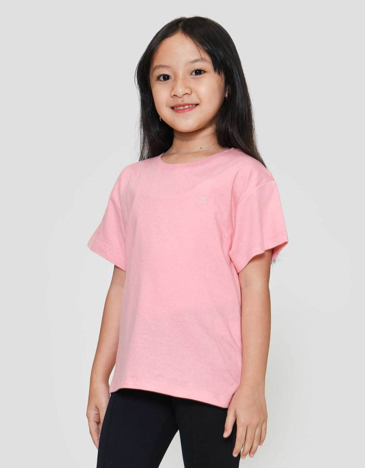 Little M Reg Bordir Bunga Heart Kaos Anak Perempuan