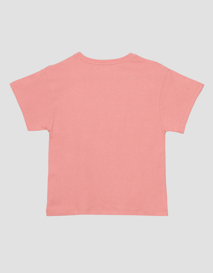 Little M Reg Bordir Bunga Heart Kaos Anak Perempuan