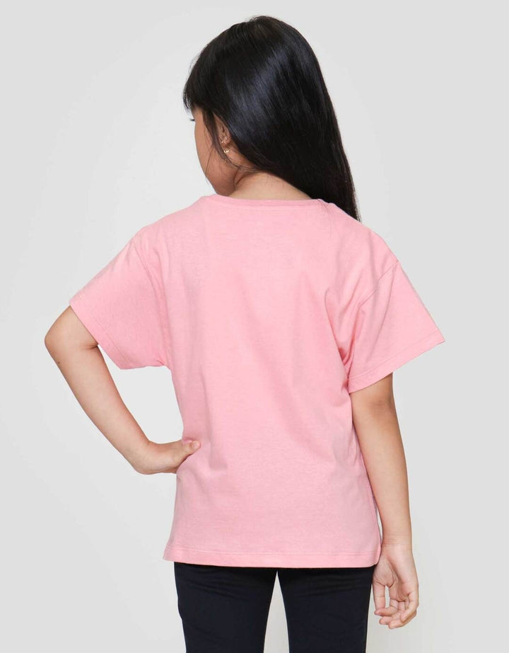 Little M Reg Bordir Bunga Heart Kaos Anak Perempuan