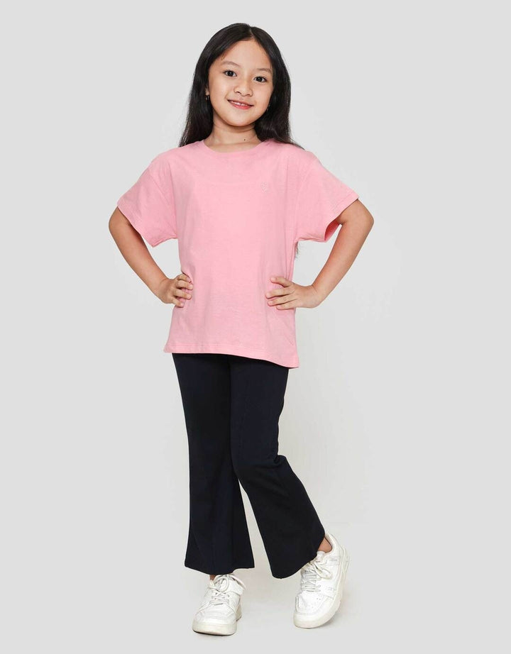 Little M Reg Bordir Bunga Heart Kaos Anak Perempuan