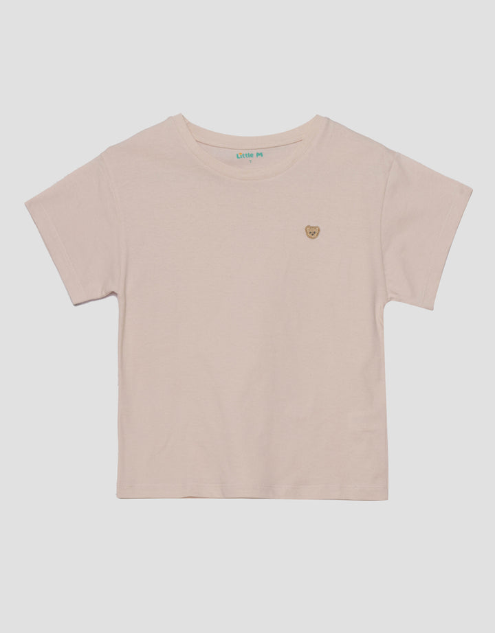 Little M Print Bordir Bear Kaos Anak Perempuan