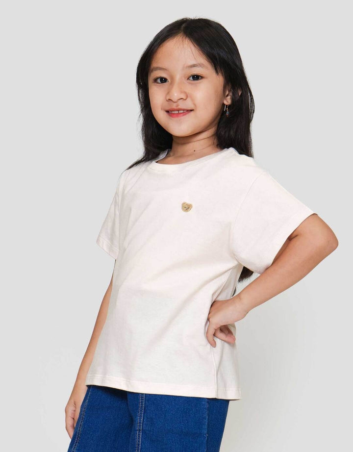 Little M Print Bordir Bear Kaos Anak Perempuan