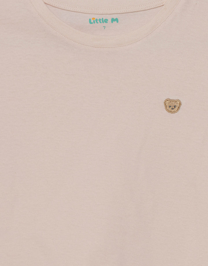 Little M Print Bordir Bear Kaos Anak Perempuan