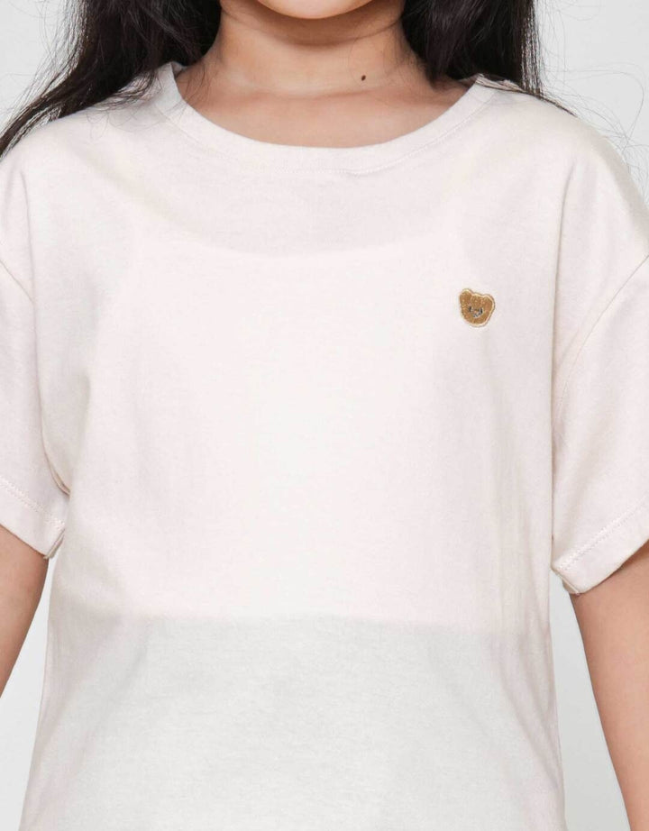 Little M Print Bordir Bear Kaos Anak Perempuan